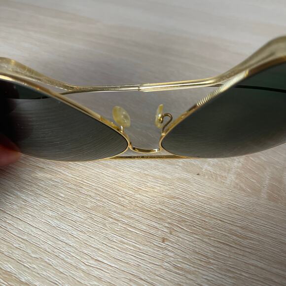 Vintage B&L Ray-Ban Aviator Sunglasses Gold Metal Frames 62-14 USA - Picture 10 of 13